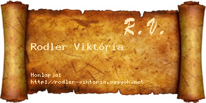 Rodler Viktória névjegykártya